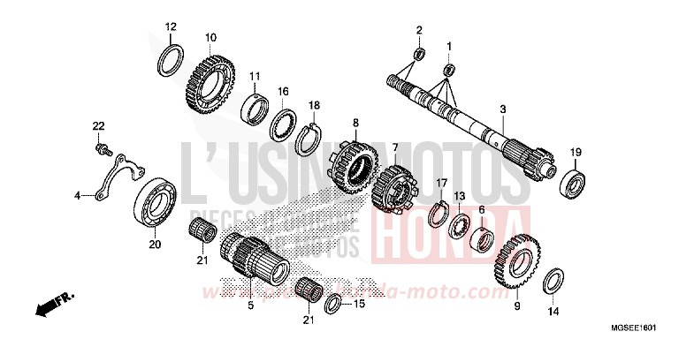 TRANSMISSION (NC700SD) (MAINSHAFT) for NC700S Dual Cluth ABS SEAL SILVER METALLIC (NHA14) from 2012